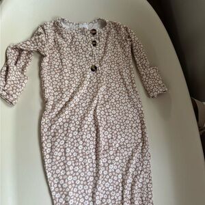 Lou Lou & Company Floral Kids Pajamas - Brown and White